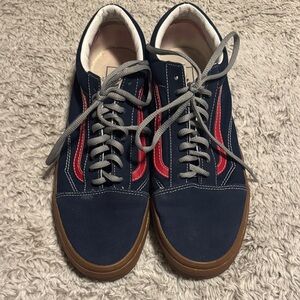 Men's Navy and Red Sneakers
